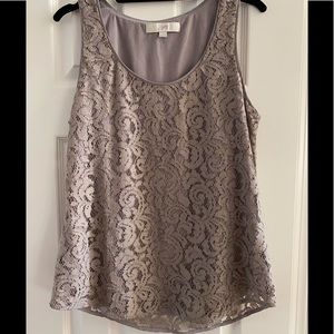 LOFT | Lace Overlay Tank Top